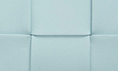 Bottega Veneta Intrecciato Leather Card Case In 3902 Teal Washed-gold