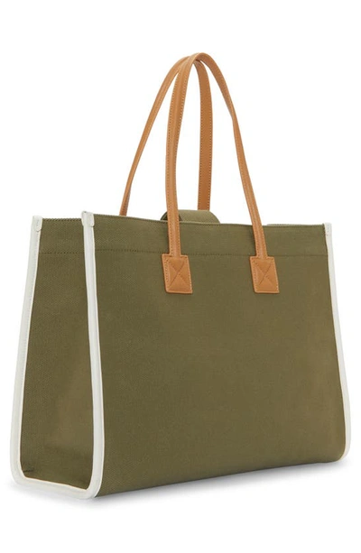 Shop Vince Camuto Saly Canvas Tote In Forrest Canvas Soft Pu