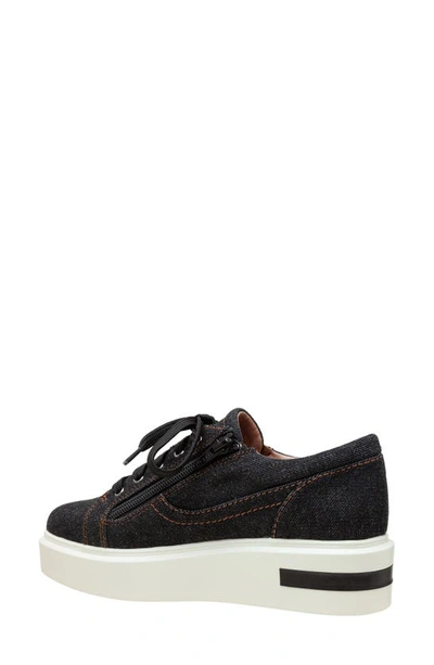 Linea Paolo Kalula Denim Zip Sneaker In Black Denim