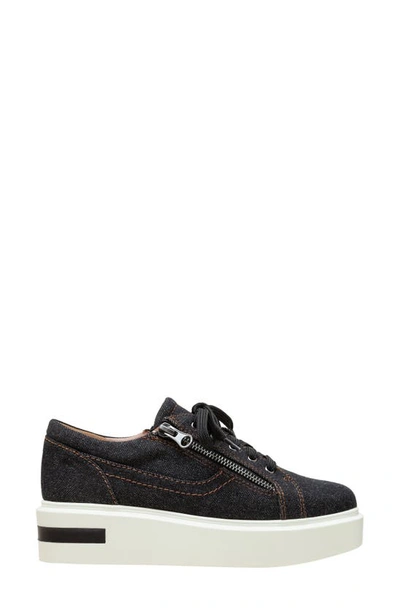 Linea Paolo Kalula Denim Zip Sneaker In Black Denim