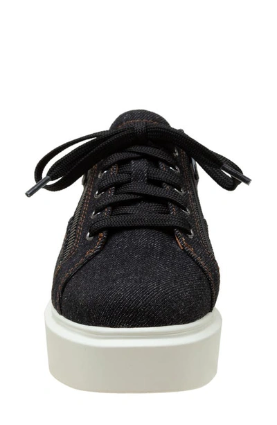 Linea Paolo Kalula Denim Zip Sneaker In Black Denim