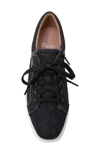 Shop Linea Paolo Kalula Denim Zip Sneaker In Black Denim
