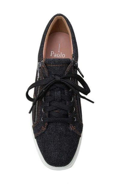 Linea Paolo Kalula Denim Zip Sneaker In Black Denim