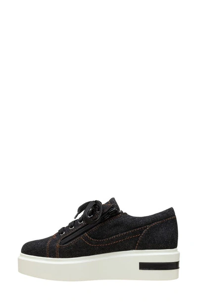 Linea Paolo Kalula Denim Zip Sneaker In Black Denim