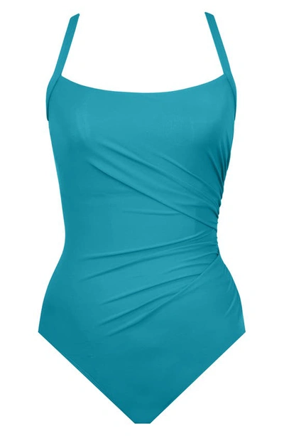 Shop Miraclesuit Rock Solid Starr Underwire One-piece Swimsuit In Maldives Blue