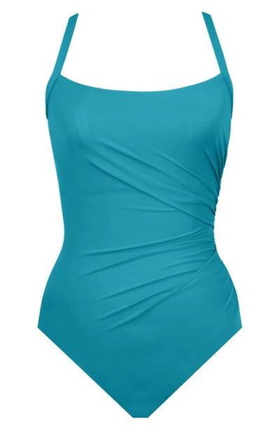 Miraclesuit Rock Solid Starr Underwire One-piece Swimsuit In Maldives Blue