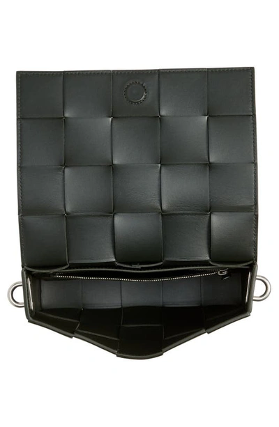 Bottega Veneta Cassette Vogue Intrecciato Crossbody Bag In 3009 Dark Green-silver