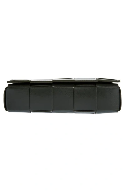 Bottega Veneta Cassette Vogue Intrecciato Crossbody Bag In 3009 Dark Green-silver