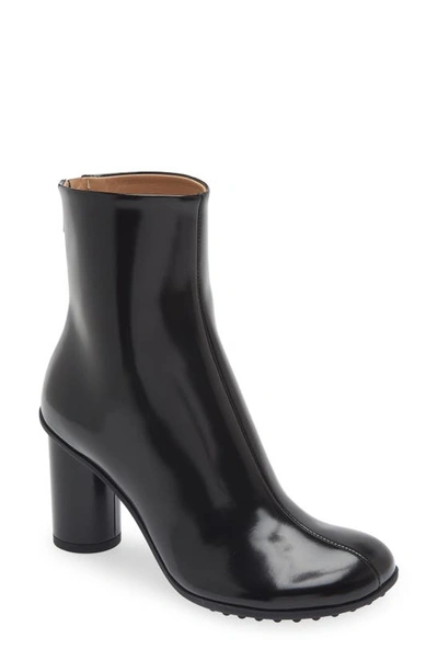 Bottega Veneta Tube Heel Atomic Leather Booties 10cm In Black