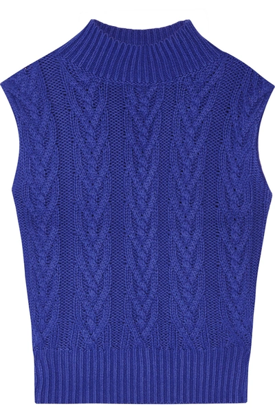 Alice And Olivia Cable-knit Cotton-blend Sweater