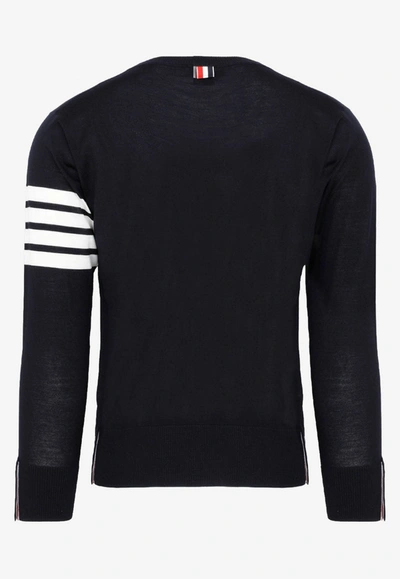 Shop Thom Browne 4-bar Stripe Wool Sweater In Navy