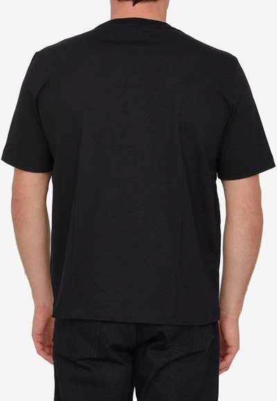 Shop Lanvin Curb Logo Crewneck T-shirt In Black