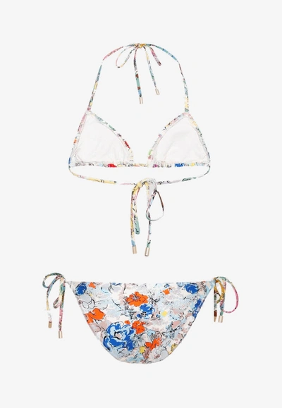 Shop Zimmermann Clover Spliced Mini Bikini In Multicolor