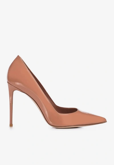 Le Silla Eva 120 Pumps In Beige Patent Leather In Nude