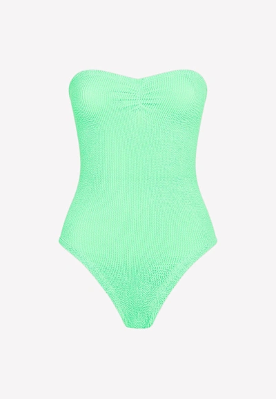 Shop Hunza G Brooke One-piece Swimsuit In Green