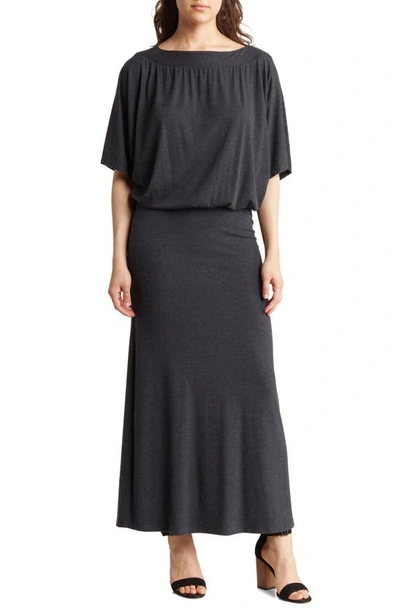 Shop Go Couture Dolman Sleeve Maxi Dress In Charcoal