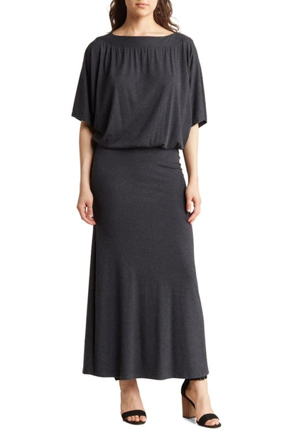 Go Couture Dolman Sleeve Maxi Dress In Charcoal