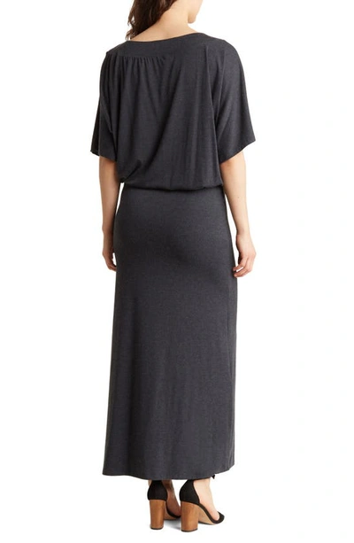 Shop Go Couture Dolman Sleeve Maxi Dress In Charcoal