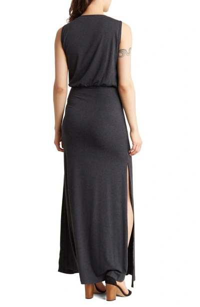 Go Couture Sleeveless Blouson Maxi Dress In Charcoal