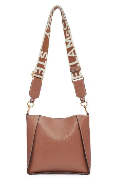 Shop Stella Mccartney Mini Faux Leather Crossbody Bag In Pecan