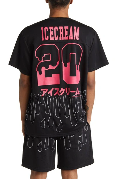 Shop Ice Cream Icecream Embroidered Mesh Shirt In Black