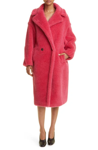 Shop Max Mara Tedgirl Alpaca, Virgin Wool & Silk Coat In Raspberry