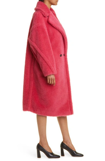 Shop Max Mara Tedgirl Alpaca, Virgin Wool & Silk Coat In Raspberry