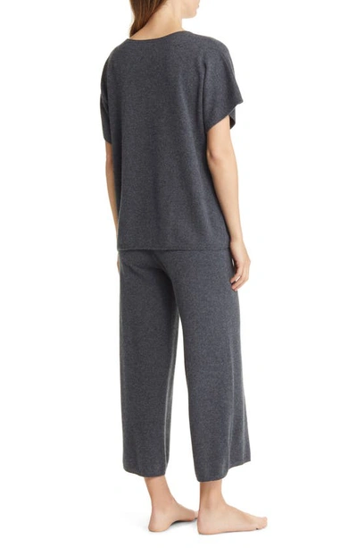 Shop Nordstrom Crop Cashmere Pajamas In Grey Meteor