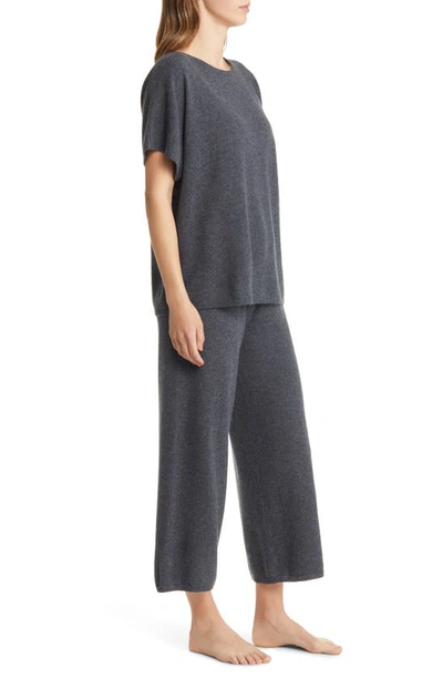 Shop Nordstrom Crop Cashmere Pajamas In Grey Meteor