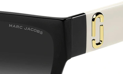 Shop Marc Jacobs 57mm Gradient Square Sunglasses In Black White/ Grey Shaded