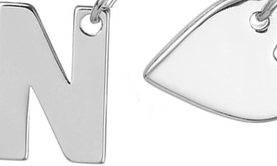 Shop Adornia Sterling Silver Three Charm Initial Necklace In Silver-n