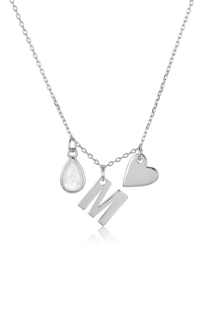 Shop Adornia Sterling Silver Three Charm Initial Necklace In Silver-m