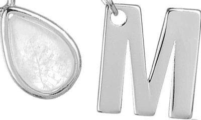 Shop Adornia Sterling Silver Three Charm Initial Necklace In Silver-m