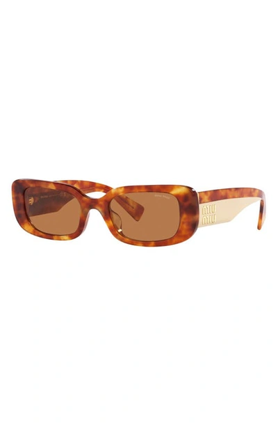 Miu Miu Womens Brown Mu 08ys Square-frame Tortoiseshell Acetate Sunglasses In Lite Havana