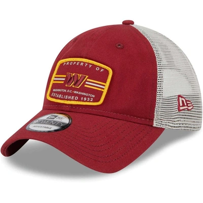 Shop New Era Burgundy Washington Commanders Property Trucker 9twenty Adjustable Hat