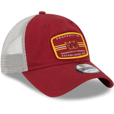 Shop New Era Burgundy Washington Commanders Property Trucker 9twenty Adjustable Hat