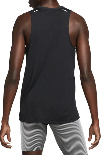 Shop Nike Dri-fit 365 Running Tank In Black/ Reflective Silv