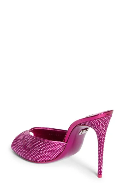 Shop Dolce & Gabbana Keira Crystal Embellished Open Toe Sandal In Fuchsia