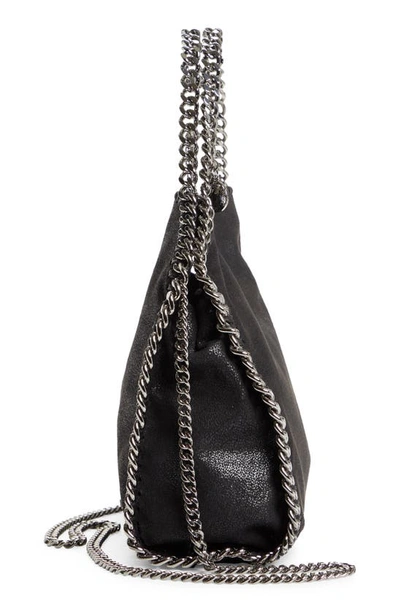 Shop Stella Mccartney Mini Falabella Faux Leather Tote In Black W/ Silver