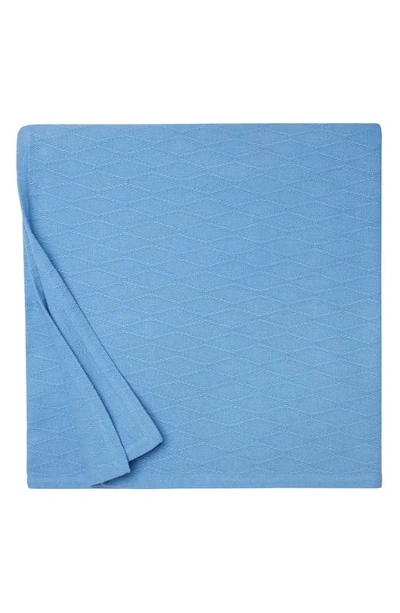 Shop Sferra Cetara Cotton Blanket In Cobalt