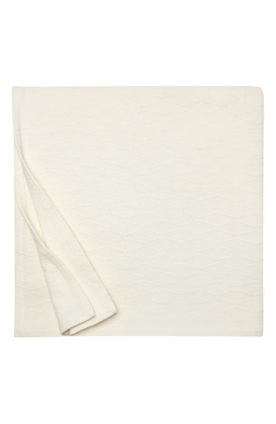 Shop Sferra Cetara Cotton Blanket In Ivory