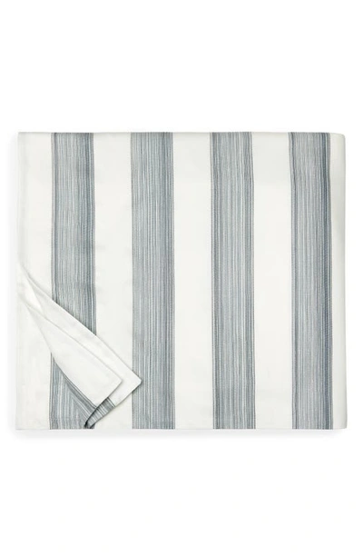 Shop Sferra Mara Stripe Cotton Sateen Duvet Cover In Slate