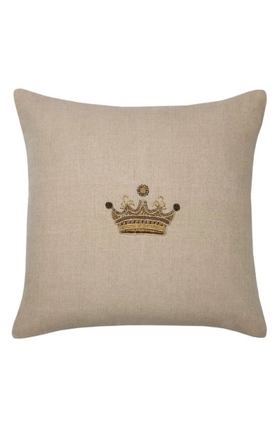 Shop Sferra Regale Linen Accent Pillow In Beige Gold