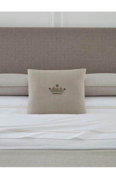 Shop Sferra Regale Linen Accent Pillow In Beige Gold