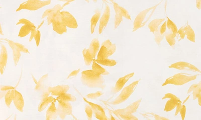 Shop Sferra Procida Floral Cotton Percale Duvet Cover In Banana