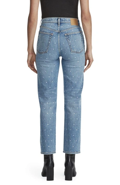 Shop Rag & Bone Harlow Rhinestone Straight Leg Jeans In Evjewel