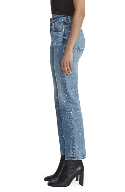 Shop Rag & Bone Harlow Rhinestone Straight Leg Jeans In Evjewel