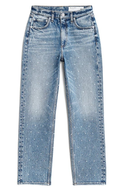 Shop Rag & Bone Harlow Rhinestone Straight Leg Jeans In Evjewel