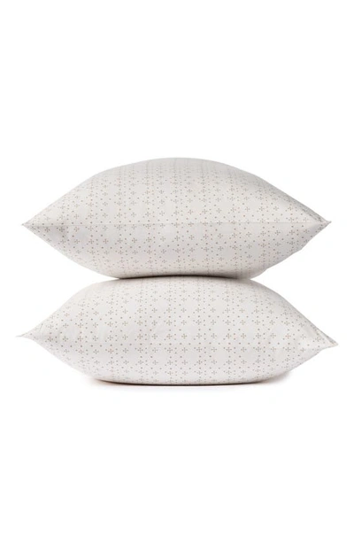 Shop Coyuchi Set Of 2 Organic Dot Pattern Percale Pillowcases In Fawn Dot