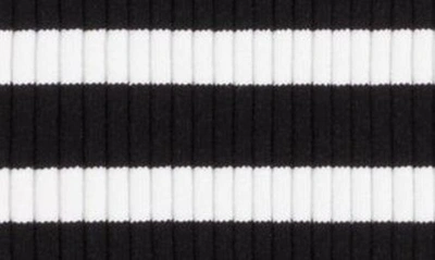 Shop Balmain Stripe Button Detail Cotton Knit Skirt In Eab Black/ White